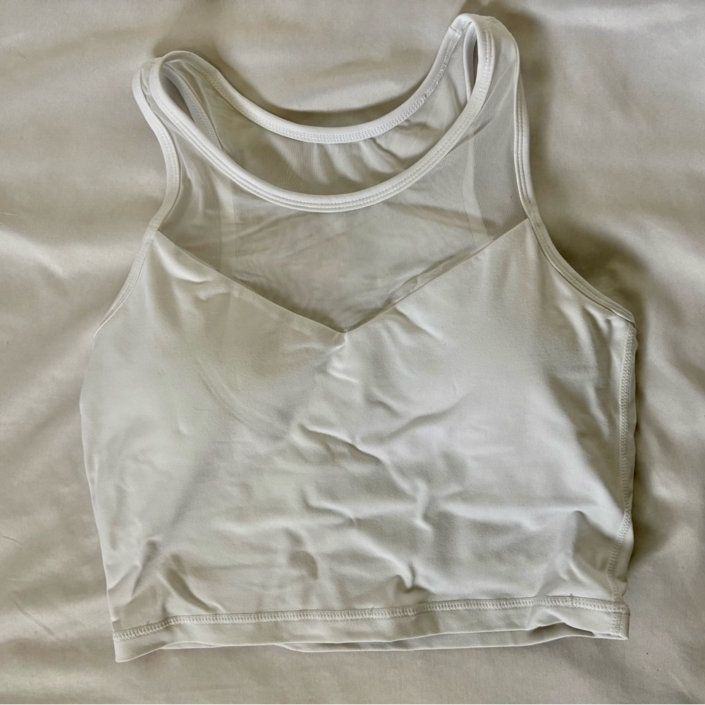 Senita Athletics White Mesh Sports Bra